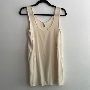 Imitation designer NYC label vintage 100% silk tank cream XS